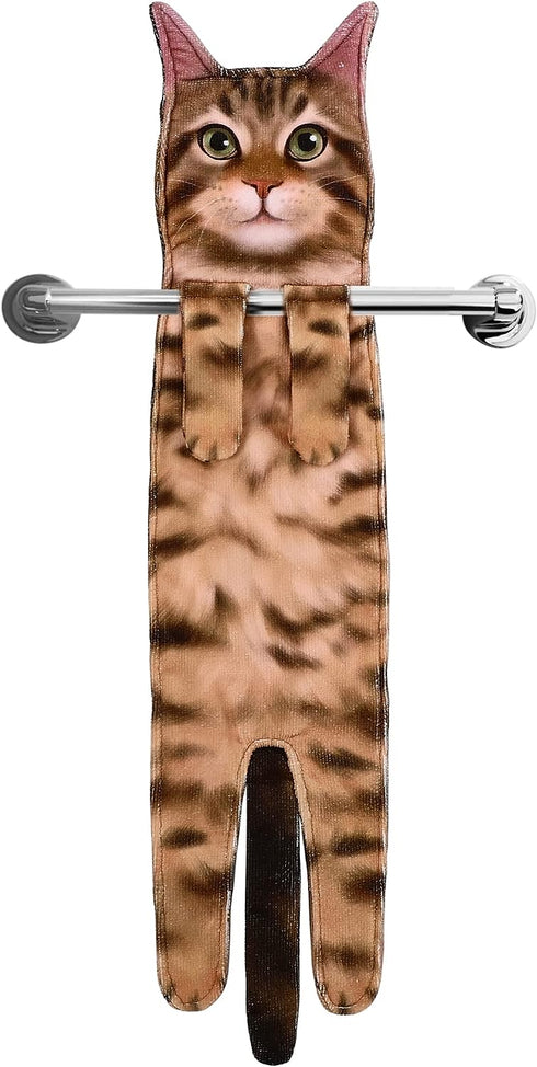 Cat Funny Hand Towels for Bathroom Kitchen